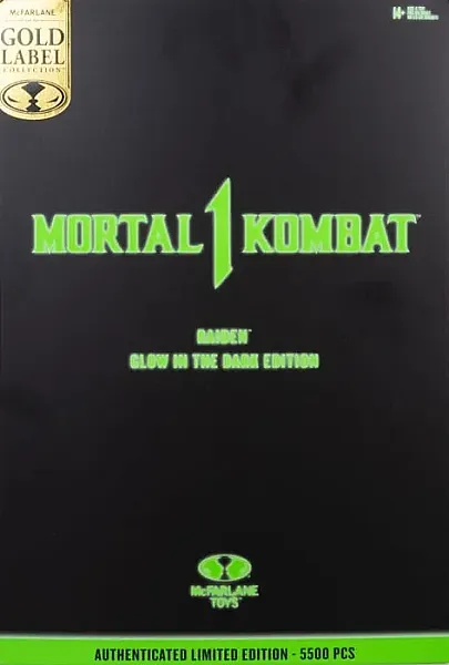 MORTAL KOMBAT ACTION FIGURE GLOW IN THE DARK EDITION RAIDEN (GOLD LABEL) 18 CM